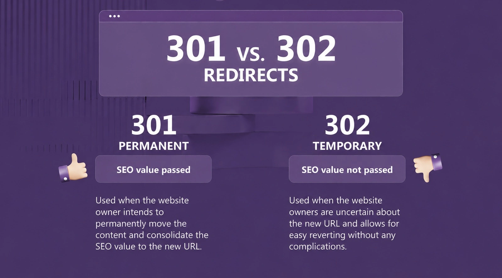 301 vs 302 Redirects — the Difference, Use Cases and SEO Impact