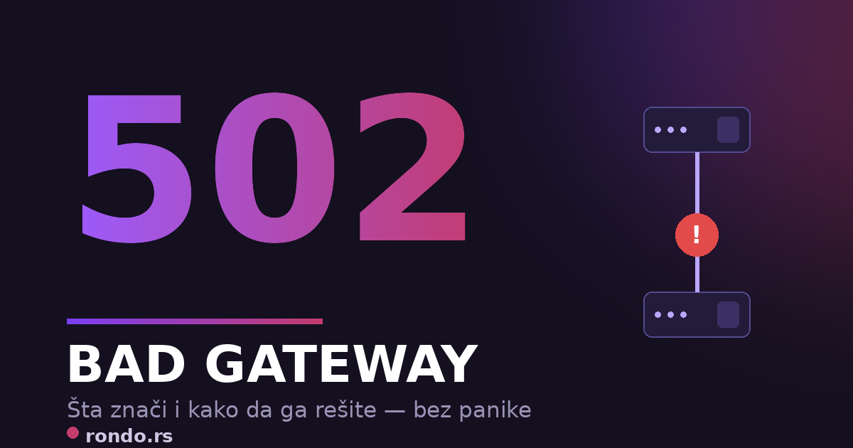 502 Bad Gateway: Was es bedeutet und wie man es behebt | Rondo